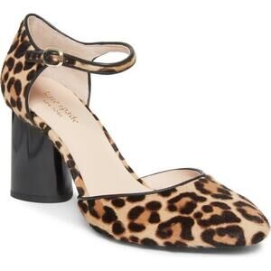 Kate Spade New York 250376 Women's Ankle-Strap Pump Leopard Size 7 Medium